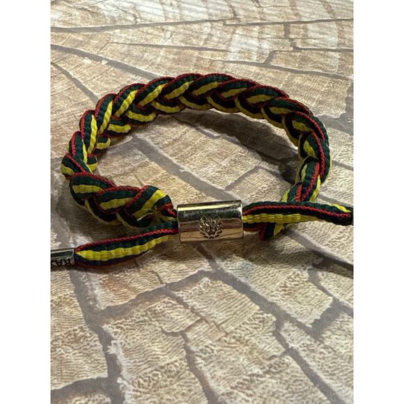 ADJUSTABLE RASTACLAT BRAIDED BRACELET GREEN YELLOW RED - Picture 2 of 6